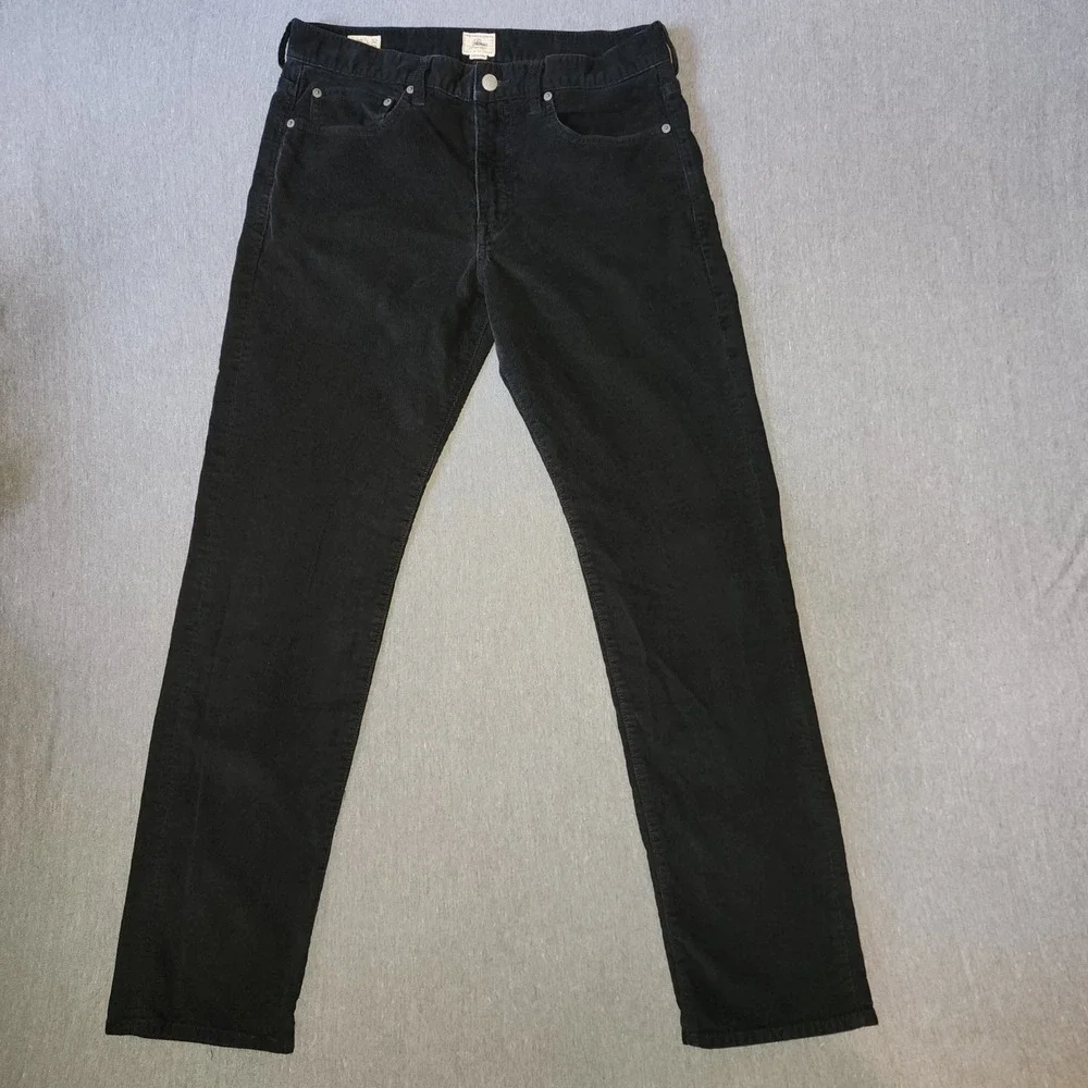 J.Crew 770 Stretch Slim Straight Corduroy Pants Mens 32x32 Black